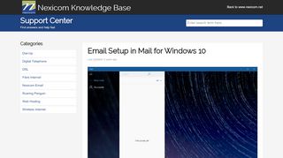 
                            3. Email Setup in Mail for Windows 10 | Nexicom Knowledge Base