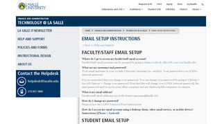 
                            1. Email Setup Instructions | Technology @ La Salle