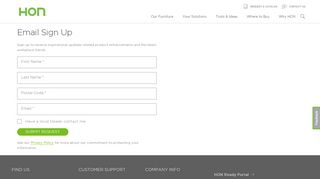 
                            1. Email Sign Up | HON Office Furniture