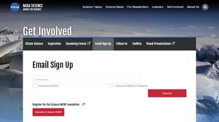 
                            4. Email Sign Up - NASA Science Mission Directorate