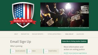 
                            3. Email Sign Up - Voting Justice