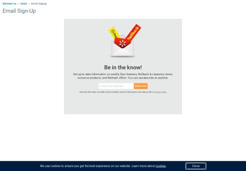 
                            1. Email Sign-up | Walmart Canada