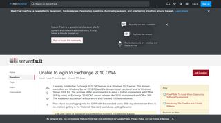 
                            7. email - Unable to login to Exchange 2010 OWA - Server Fault