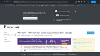 
                            9. email - Why can't I POP from one Gmail account to another? - Super ...