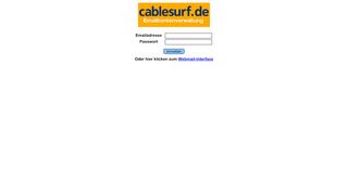 
                            5. Emailkontenverwaltung - mail.cablesurf.de -> Login
