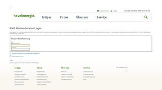 
                            3. EMB Online-Service Login - havelgas.de