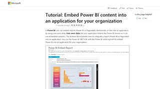 
                            6. Embedded analytics to embed Power BI content in your application for ...