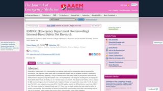 
                            4. EMDOC (Emergency Department Overcrowding) Internet ...