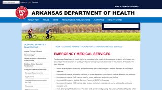 
                            1. Emergency Medical Services Arkansas Department of Health