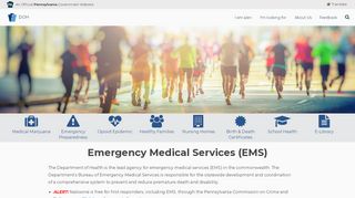 
                            5. Emergency Medical Services (EMS) - health.pa.gov