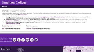 
                            4. Emerson College Application - Admission