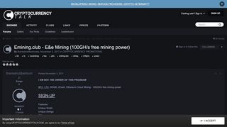 
                            4. Emining.club - E&e Mining (100GH/s free mining …