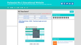 
                            8. EMIS Flash News : EMIS - Teachers Login are now ... - Padasalai