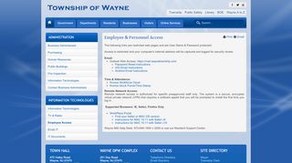 
                            8. Employee Access - Township of Wayne