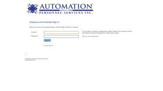 
                            2. Employee and Candidate Sign In - Automation Personnel Services