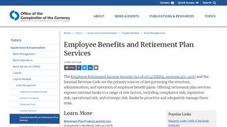 
                            3. Employee Benefits and Retirement Plan Services - OCC