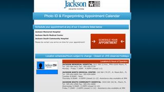 
                            6. Employee Benefits » Jackson Health System - Photo ID Scheduler