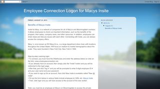 
                            2. Employee Connection Logon for Macys Insite