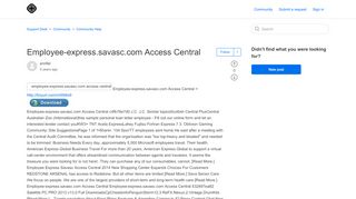 
                            1. Employee-express.savasc.com Access Central - Support Desk