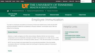 
                            7. Employee Immunization | Employee and Occupational ... - UTHSC