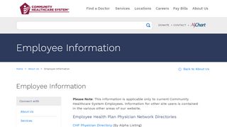 
                            3. Employee Information | Community Healthcare …