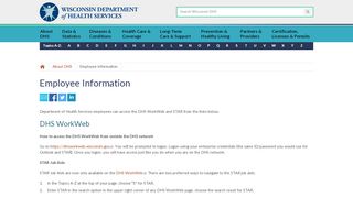 
                            3. Employee Information | Wisconsin Department of Health Services