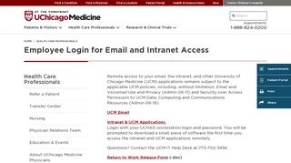 
                            5. Employee Login for Email and Intranet Access - UChicago Medicine