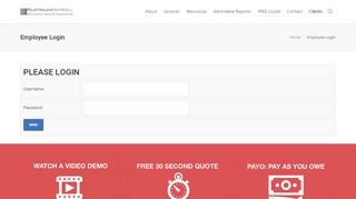 
                            10. Employee Login - Platinum Payroll