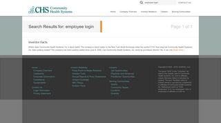 
                            2. employee login | Search Results | Community Health Systems ...