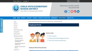 
                            8. Employee Portal - Chula Vista Elementary School District