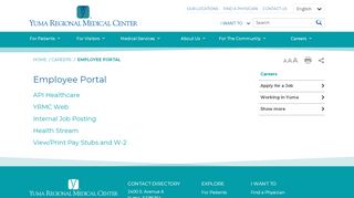 
                            7. Employee Portal - Yuma Regional Medical Center