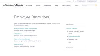 
                            4. Employee Resources | American Standard