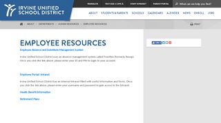 
                            1. Employee Resources | IUSD.org