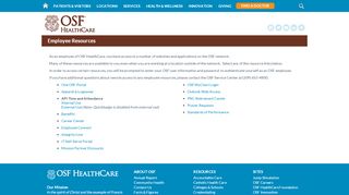 
                            1. Employee Resources | OSF HealthCare