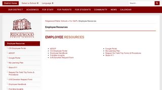 
                            5. Employee Resources - Ridgewood Public Schools