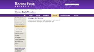 
                            2. Employee Self Service | Human Capital Services | Kansas State ...