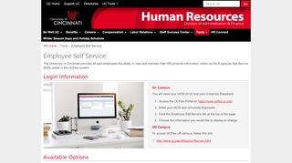 
                            8. Employee Self Service, University of Cincinnati