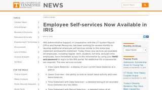 
                            9. Employee Self-services Now Available in IRIS – News