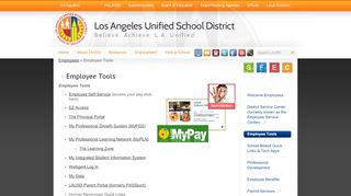 
                            1. Employee Tools – Employees – Los Angeles Unified School District