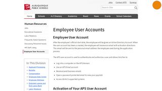 
                            1. Employee User Accounts — Albuquerque Public Schools