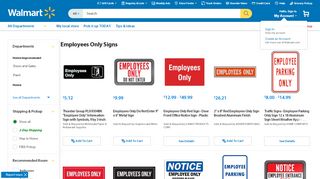 
                            1. Employees Only Signs - Walmart.com
