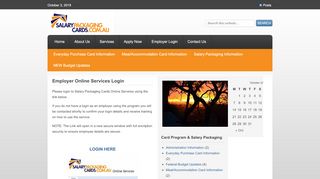 
                            3. Employer Online Services Login - Salary Packaging Cards