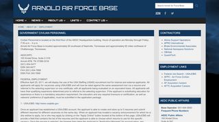 
                            1. Employment - Arnold Air Force Base - AF.mil