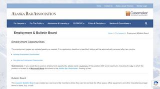 
                            4. Employment & Bulletin Board - Alaska Bar Association - Information ...