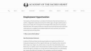 
                            9. Employment Opportunities – Academy of the Sacred Heart