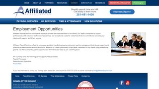 
                            4. Employment Opportunities – Affiliated Payroll Service