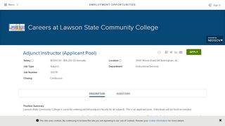 
                            7. Employment Opportunities | Careers at Lawson State Community ...