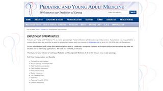 
                            9. Employment Opportunities - Pediatric and Young Adult Medicine