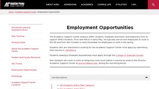 
                            8. Employment Opportunities