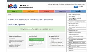 
                            5. Empowering Action for School Improvement (EASI) Application | CDE